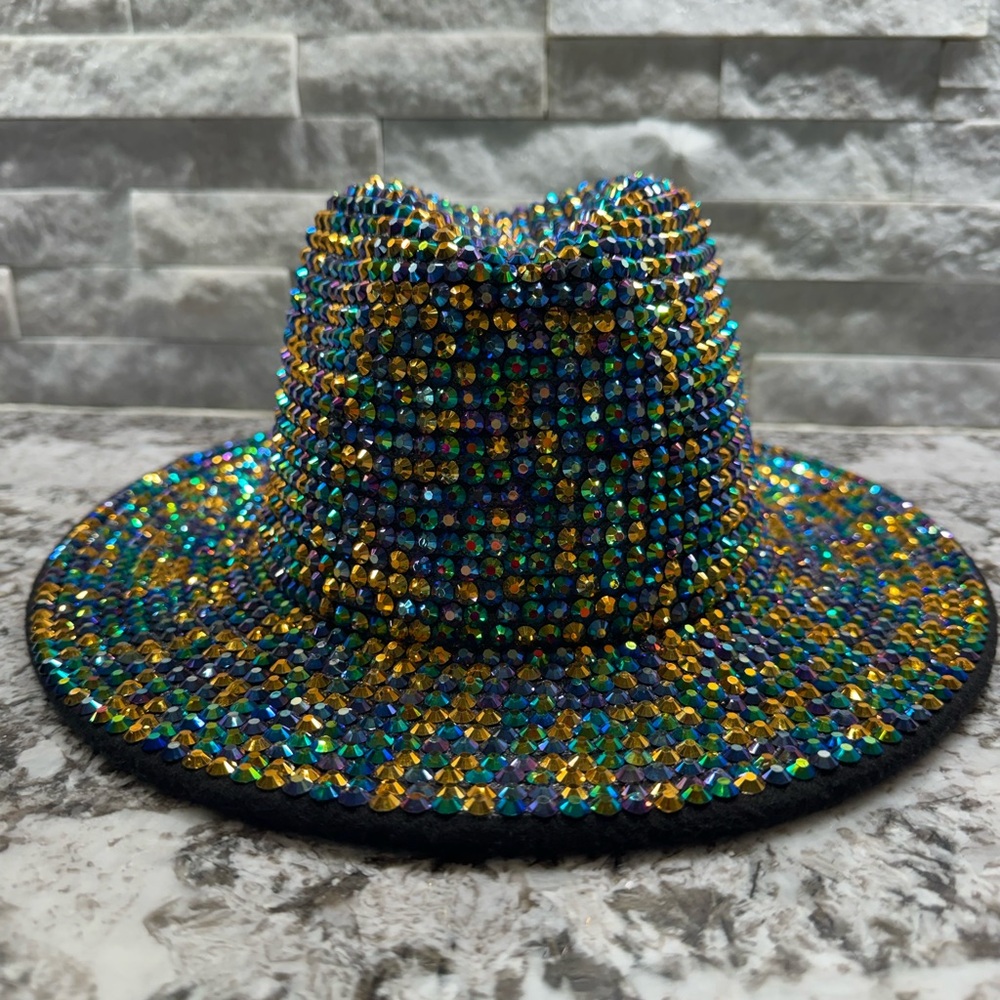 Multicolor Beaded Mardi Gras Fedora